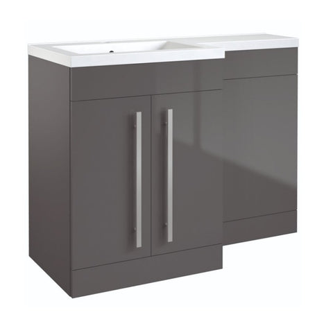 Ideal 2 Door L-Shaped Furniture Pack 1100mm - Grey Ash