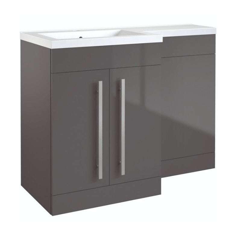 Ideal 2 Door L-Shaped Furniture Pack 1100mm - Grey Gloss