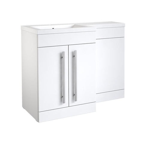 Ideal 2 Door L-Shaped Furniture Pack 1100mm - White Gloss