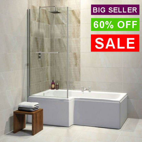 L Shape Bath, Screen & Panel