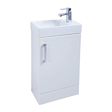 Ultimate 450mm Floor Standing Unit with Ceramic Basin - White