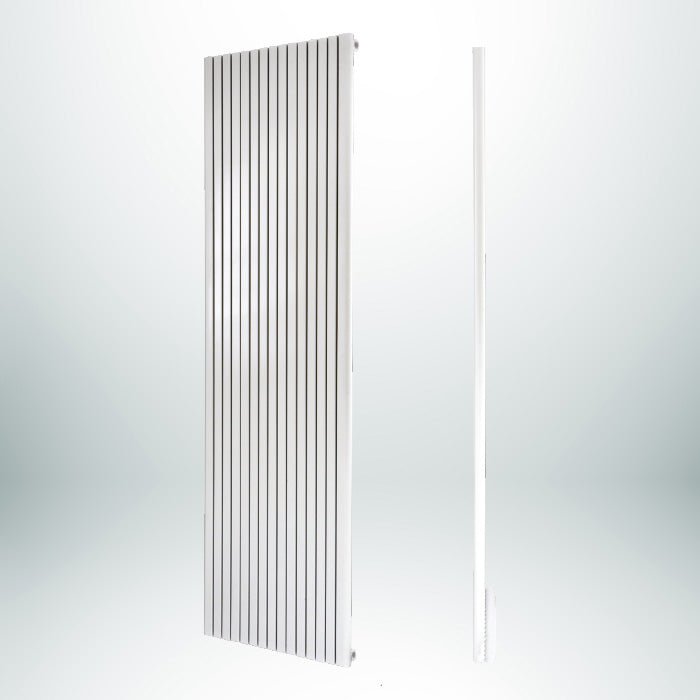 ANDROMEDA D-Profile Single Vertical White 1800mm(H) x 406mm(W) Designer Radiator