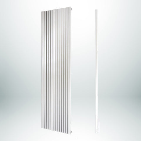 ANDROMEDA D-Profile Single Vertical White 1800mm(H) x 406mm(W) Designer Radiator