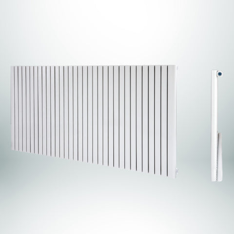 AQUILA D-Profile Single Horizontal white 600mm(H) x 800mm(W) Designer Radiator