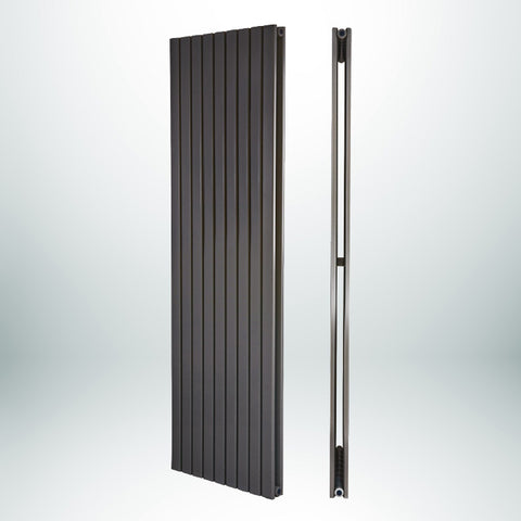 CARINA Flat Profile (D-Shape) Double Vertical Anthracite 1800mm(H) x 520mm(W) Designer Radiator