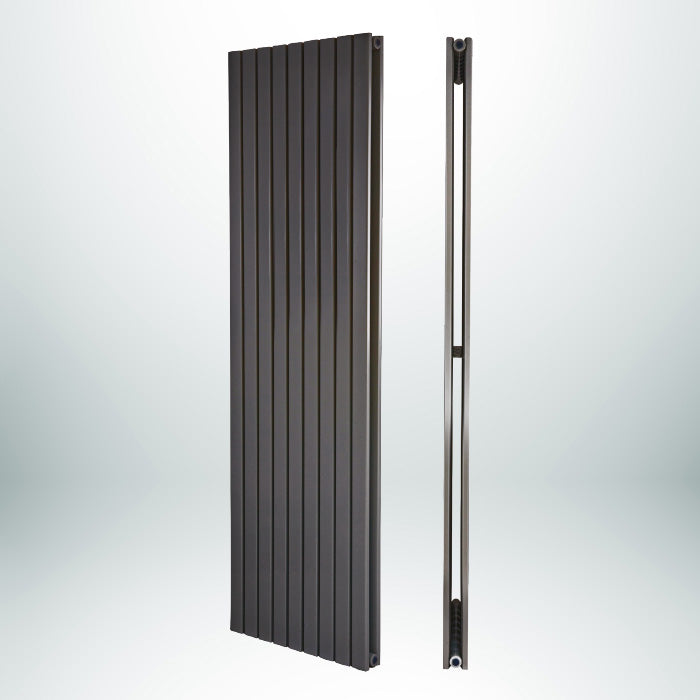 CARINA Flat Profile (D-Shape) Double Vertical Anthracite 1800mm(H) x 406mm(W) Designer Radiator