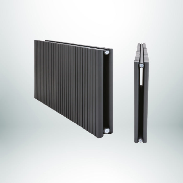 CEPHEUS Double Horizontal Anthracite 600mm(H) x 1000mm(W) Designer Radiator