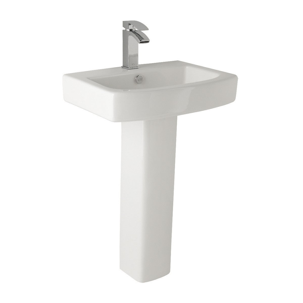 Modern Embrace Square Basin + Pedestal - 1 Tap Hole