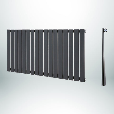 GEMINI Single Horizontal Anthracite 600mm(H) x 984mm(W) Designer Radiator