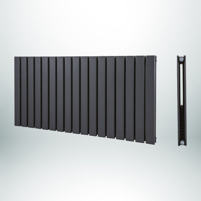 HYDRA Double Horizontal Anthracite 600mm(H) x 984mm(W) Designer Radiator