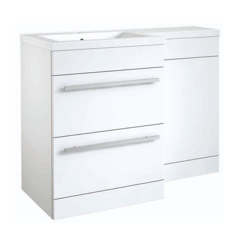 Ideal 2 Drawer L-Shaped Furniture Pack 1100mm - White Gloss
