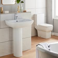 Modern Korsika Square Basin + Pedestal - 1 Tap Hole