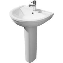 Modern Lifestyle Round Basin & Pedestal - 1 Tap Hole