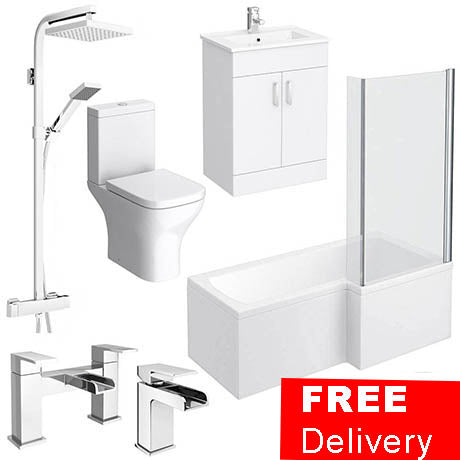 L Shape 1700mm Complete Bathroom Package
