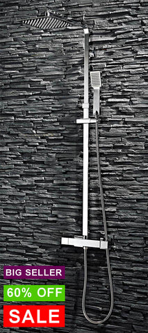 Pura Square Thermostatic Square Shower Chrome