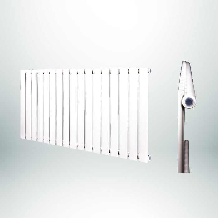 LYRA Single Horizontal White 600mm(H) x 984mm(W) Designer Radiator