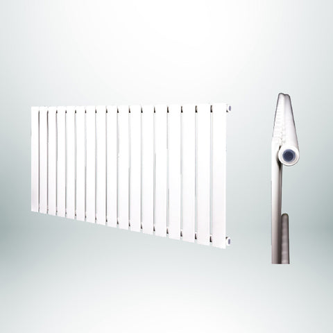 LYRA Single Horizontal White 600mm(H) x 984mm(W) Designer Radiator