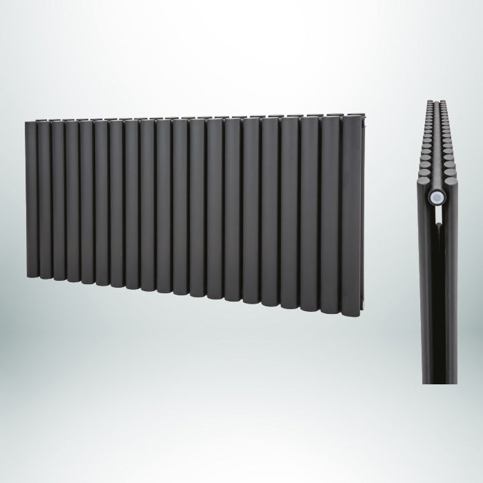 Phoenix Double Horizontal Anthracite 600mm(H) x 960mm(W) Designer Radiator