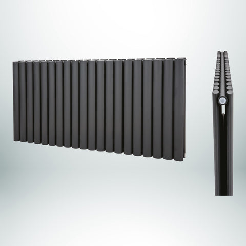 Phoenix Double Horizontal Anthracite 600mm(H) x 960mm(W) Designer Radiator