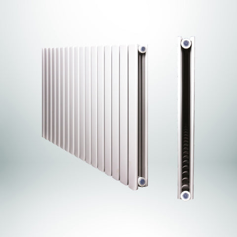 PICTOR Double Horizontal White 600mm(H) x 1212mm(W) Designer Radiator
