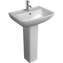 Modern Pure Square Basin + Pedestal - 1 Tap Hole