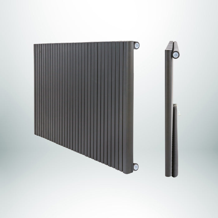 SCORPIUS D-Profile Single Horizontal Anthracite 600mm(H) x 800mm(W) Designer Radiator